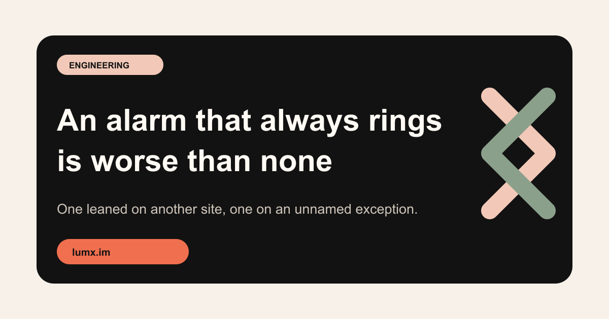 An Alarm That Always Rings Is Worse Than None — LumX