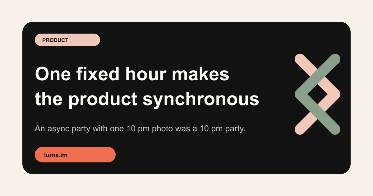 One Fixed Hour Makes the Whole Product Synchronous — LumX