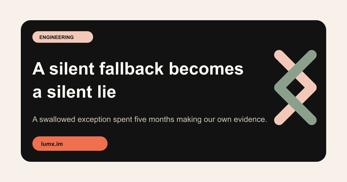 A Silent Fallback Becomes a Silent Lie — LumX