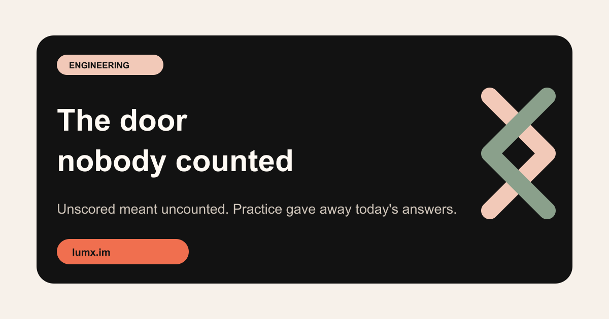 The Door Nobody Counted — LumX