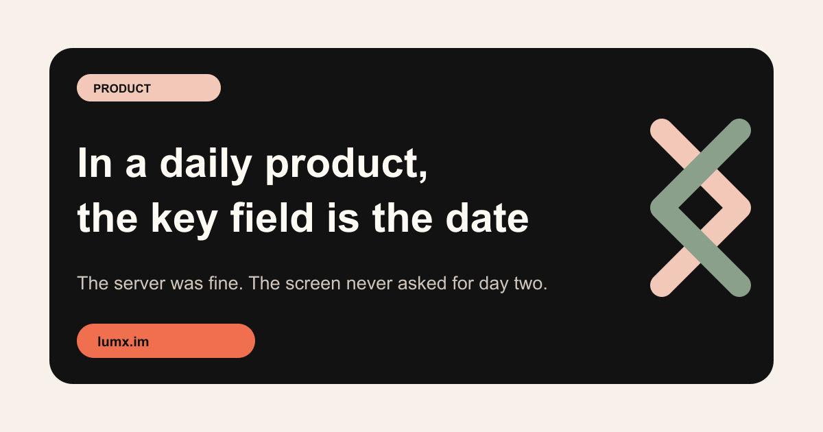 In a Daily Product, the Most Important Field Is the Date — LumX